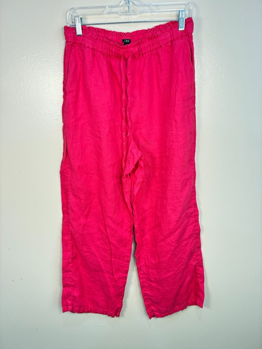 J.Crew 100% Linen Wide Leg Pull On Pants